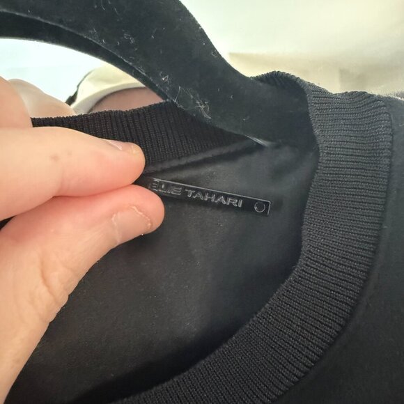 Elie Tahari Black Short Sleeve Mini Dress Size US 0 Color Black - Picture 3 of 7